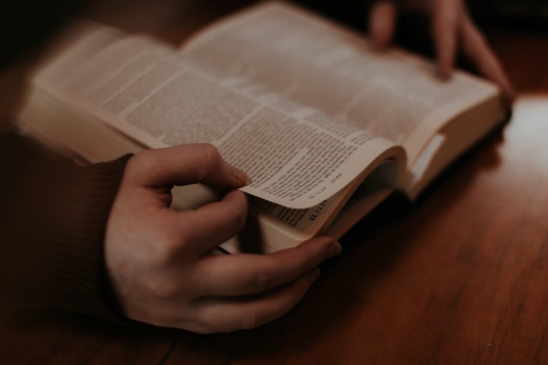 Open book pages close up