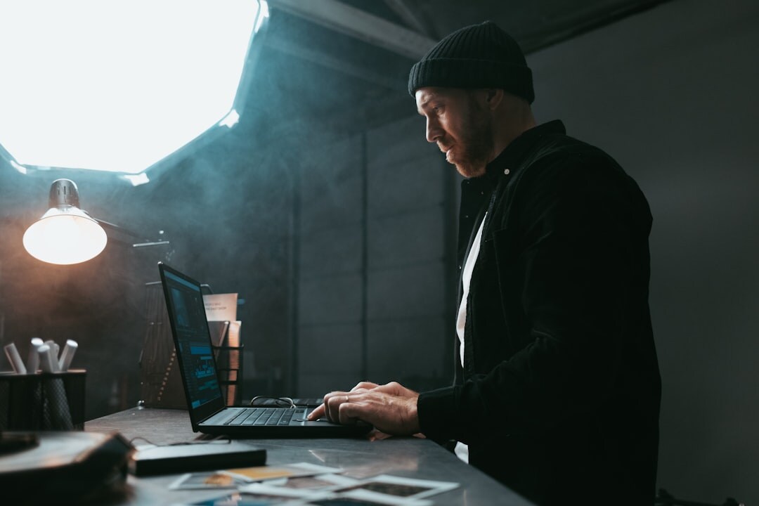mystery writer at desk