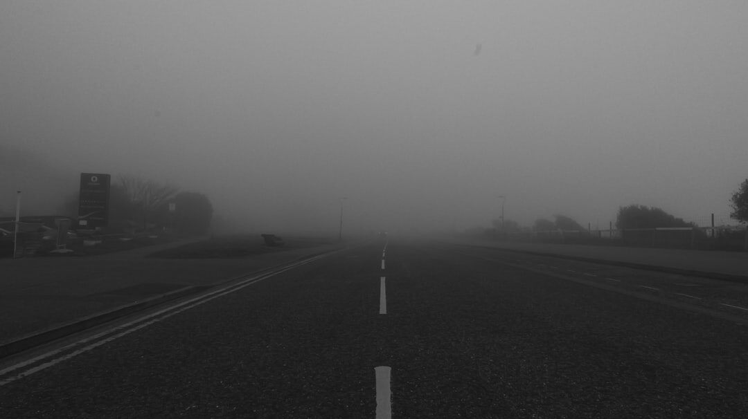 foggy empty street