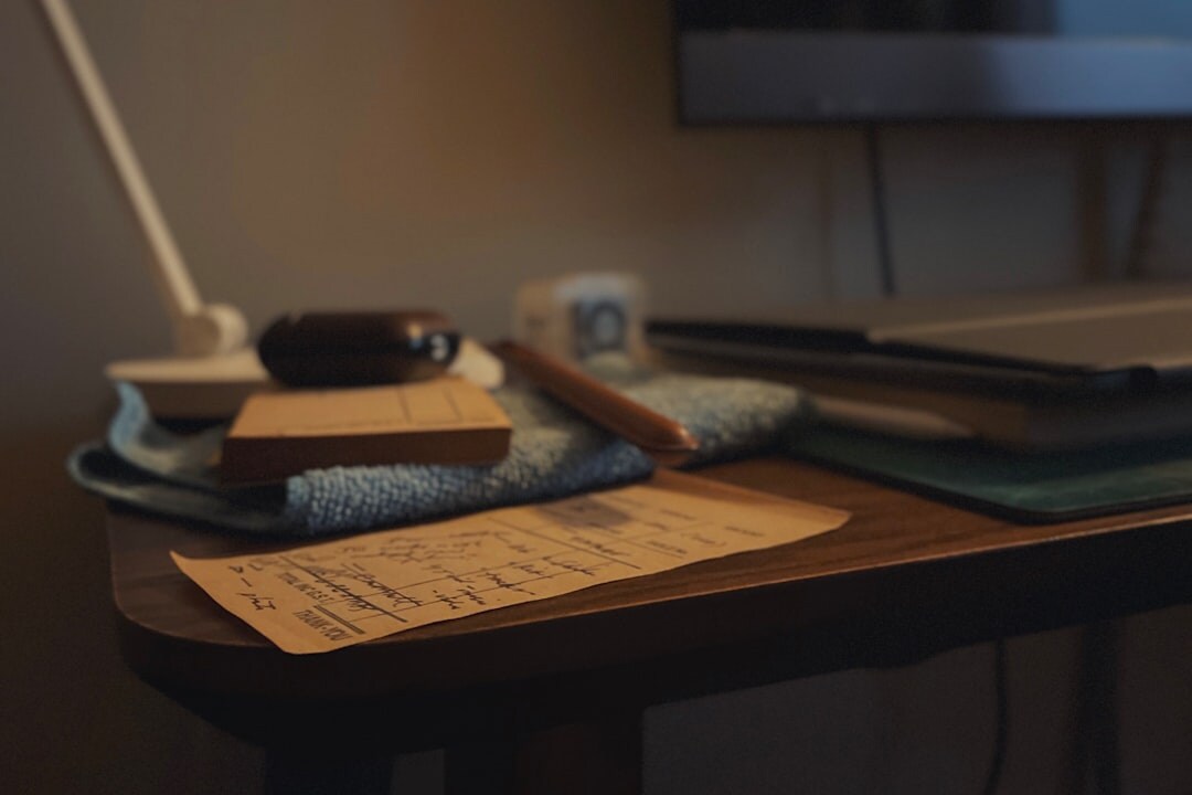 mystery writer desk with notes