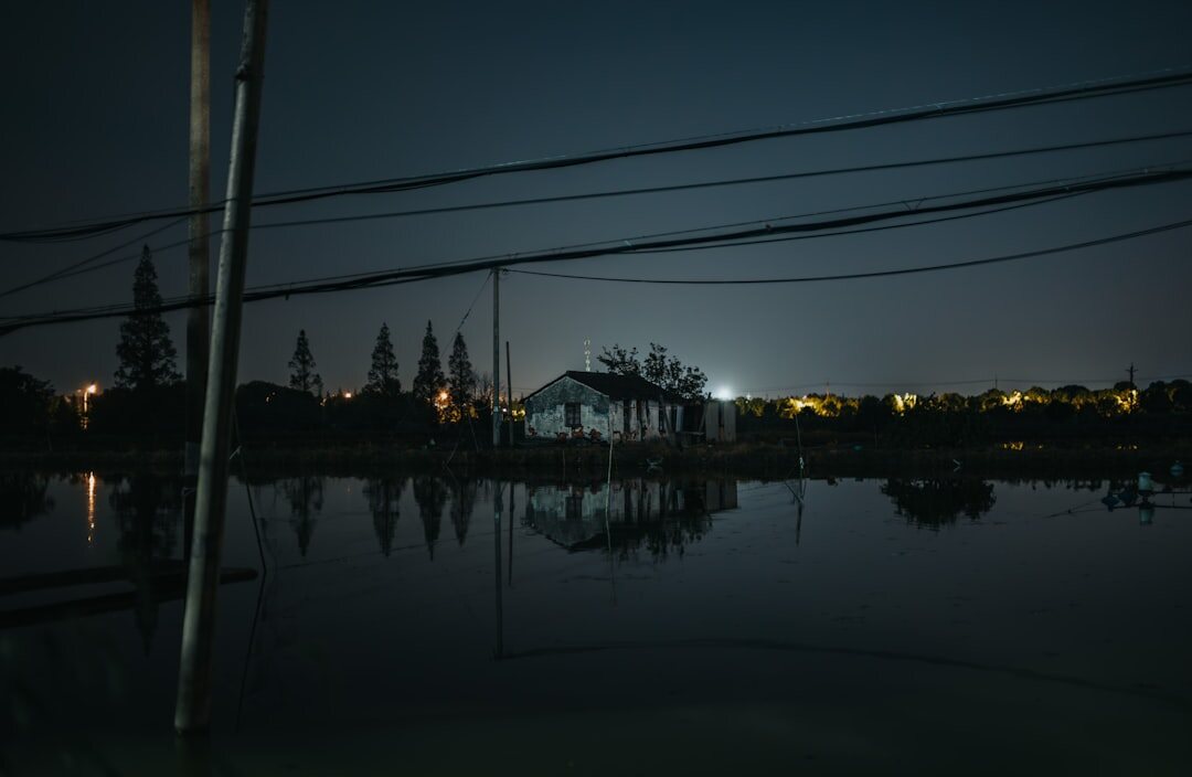 mysterious old house at night